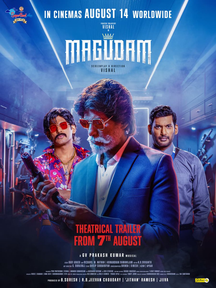 TalksofCity's tweet photo. Terrific Trailer Loading💥

From Aug 7th onwards, you’ll be drawn into the world of #Magudam/#Makutam🔥

@VishalKOfficial @officialdushara @gvprakash @yoursanjali @SuperGoodFilms_ @RIAZtheboss @ParasRiazAhmed1

#DirectorVishal #MagudamTrailerFromAug7th #MagudamReleaseOnAug14th https://t.co/3CTk29J8F2