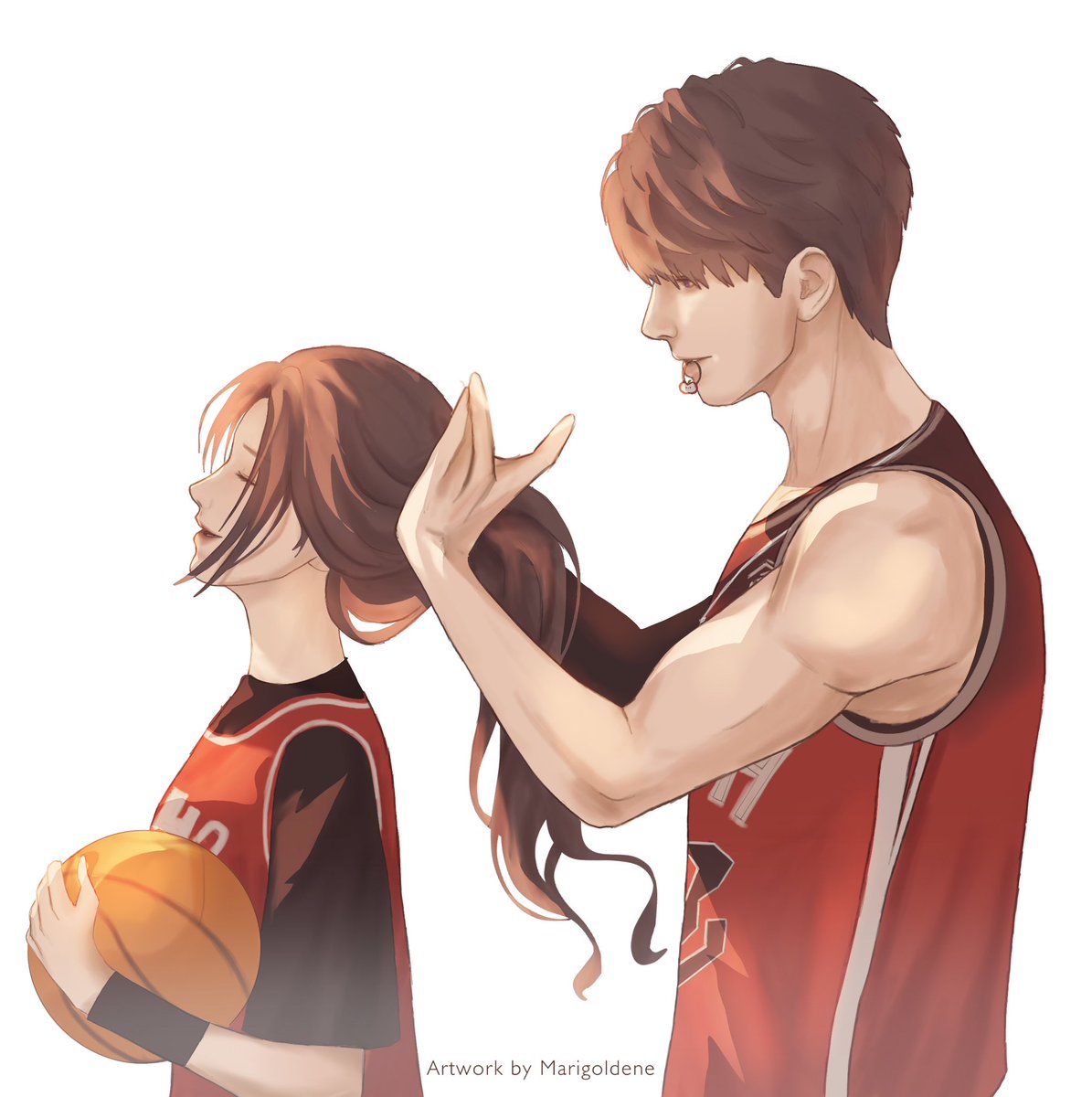 Marigoldene011's tweet photo. Let me tie your hair up 🍎🍏

#LoveandDeepspace #Caleb #恋与深空 #夏以昼 #マヒル #하우주 https://t.co/2FovwCwzZb