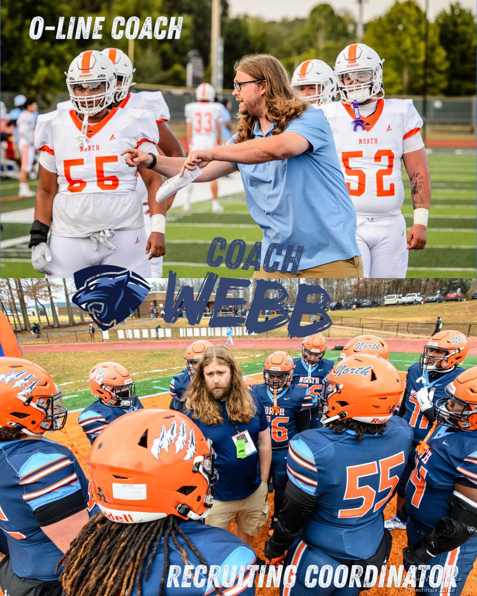 BluebloodFB's tweet photo. 🏈 Coach Spotlight: Coach Webb🐾

We're excited to introduce Coach Webb, our Offensive Line Coach and Recruiting Coordinator! This season marks their 14th year of coaching football, and we're thrilled to have them joining the school as a Special Education teacher this year.

@D_Webb60's commitment to developing student-athletes on the field and students in the classroom makes them a tremendous addition to our Panther family. 💙

#PantherPride #BlueBlood