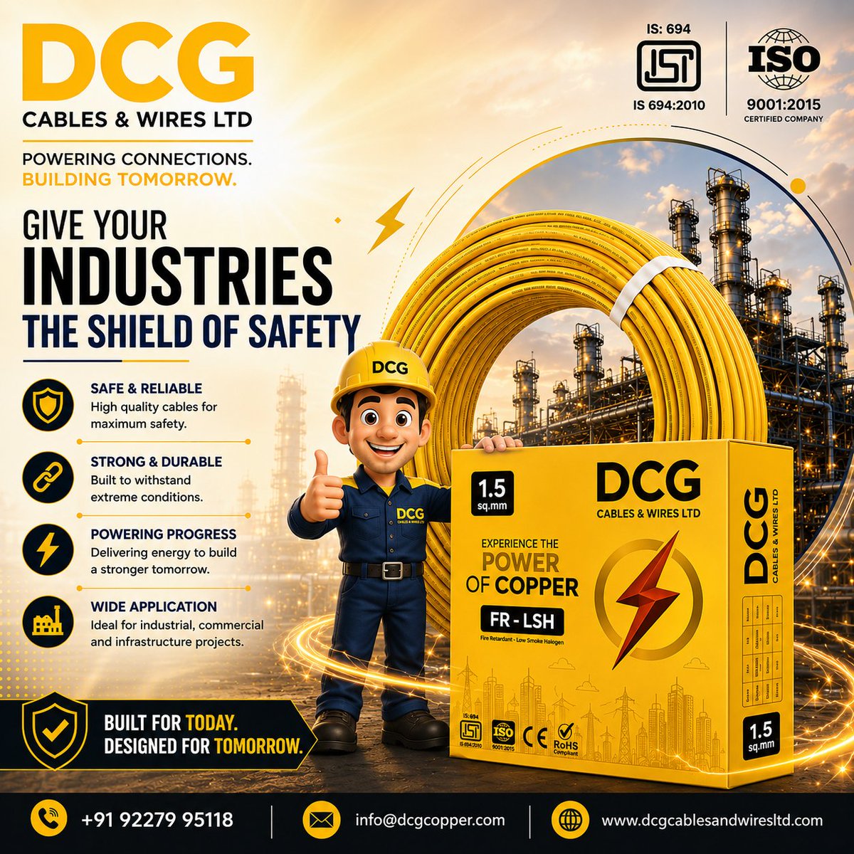 DCGCables's tweet photo. ⚡ Built for Today. Designed for Tomorrow.
Choose DCG FR-LSH House Cables for superior safety, premium copper conductivity, and dependable performance—because every strong connection starts with quality.
#DCGCablesAndWires #DCGHouseCable #FRLSH #HouseCable #HouseWire https://t.co/BSY54zOUl4