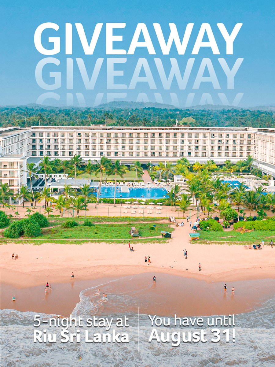 RiuHoteles's tweet photo. 🎉 ¡Celebramos el 10º aniversario en Sri Lanka! Sorteamos una estancia de 5 noches en Riu Sri Lanka. Participa aquí 👉 https://t.co/yDlgSOp9NT

🔹 1. Abre el enlace y responde unas preguntas
🔹 2. Completa tu participación introduciendo tu nombre y un email válido

#RiuSriLanka https://t.co/8Hkw5qSi5F