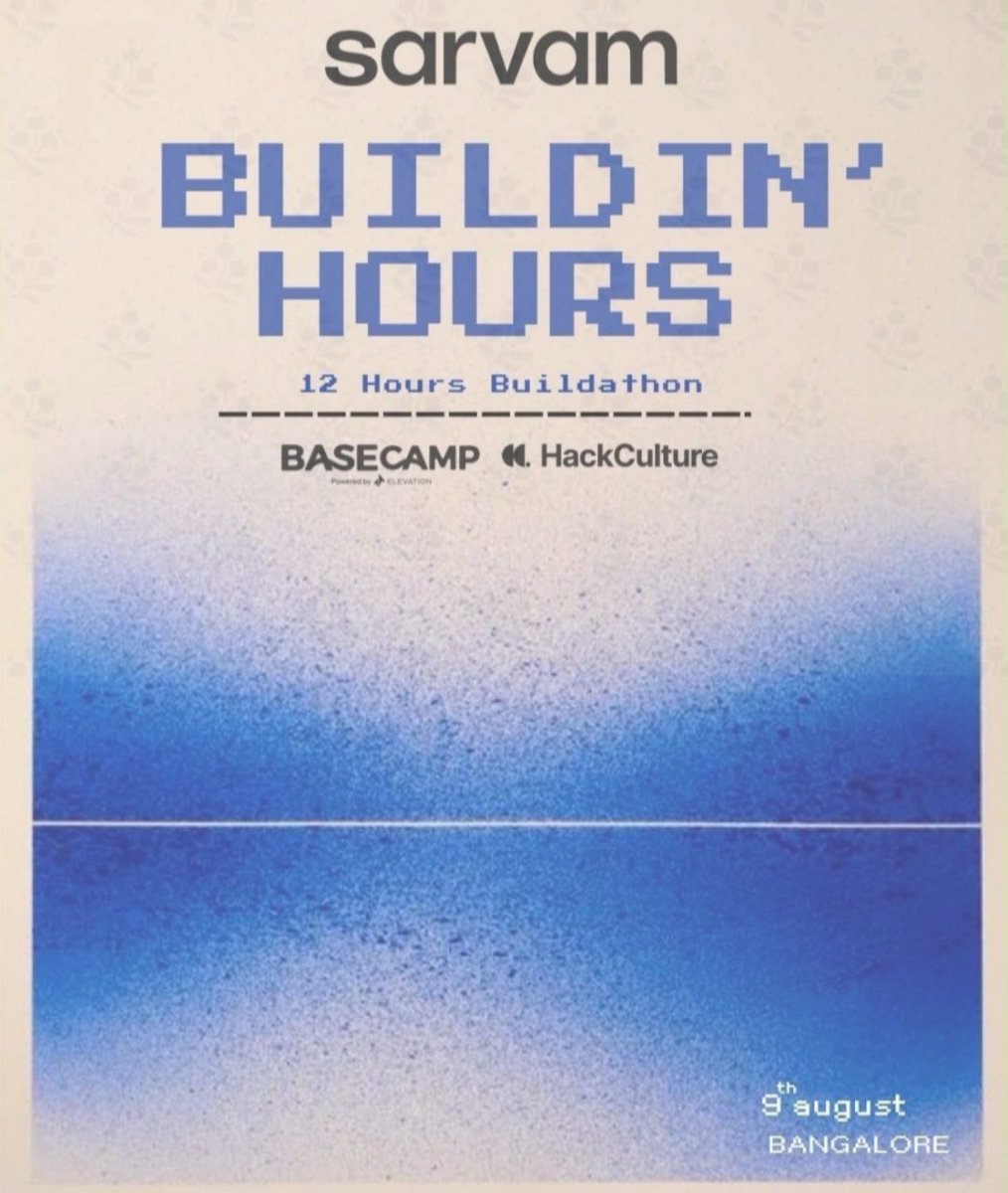triesaiml's tweet photo. I'm really excited about Sarvam BuildIn' Hours on 9th August! 🚀
Nothing beats spending a day building alongside passionate developers, learning from great minds.
Do register and give your shot!
@SarvamAI @Hack_Culture @VinayakGavariya
#SarvamBuildInHours https://t.co/J4SbOhWg74