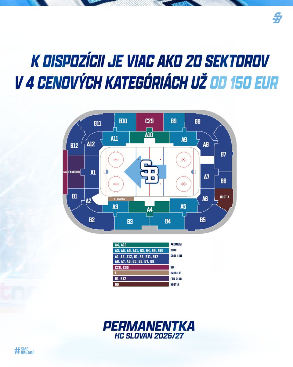 hcslovanba's tweet photo. Po ukončení predkupného práva sa uvoľnilo niekoľko desiatok dobrých miest. Stále je správny čas na kúpu permanentky #hcslovan 2026/27. Za aktuálne ceny ešte do 14. augusta.
#SmeBelasi #VerniSlovanu #slovanhokej https://t.co/kmSDRqxPPv