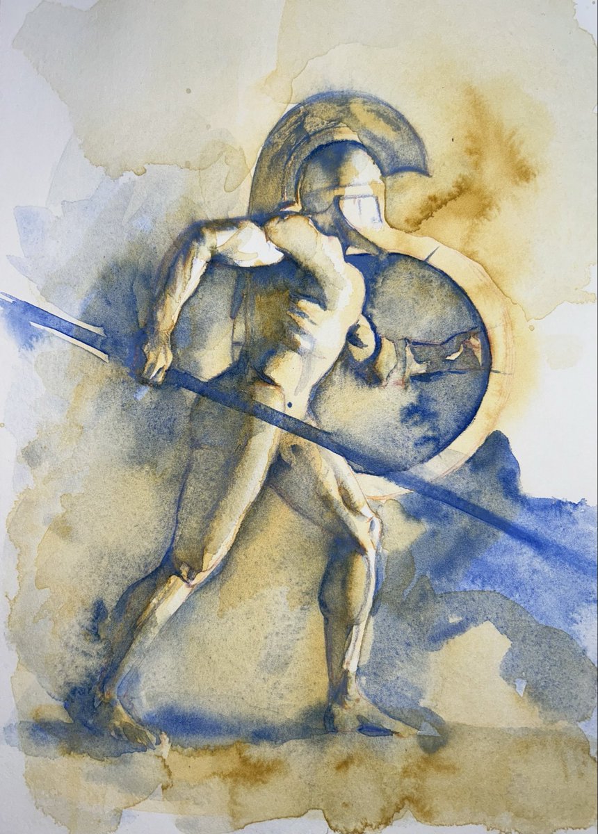 Rux_Dacoromana's tweet photo. A watercolour study of Greek sculpture https://t.co/IF70oX86ho