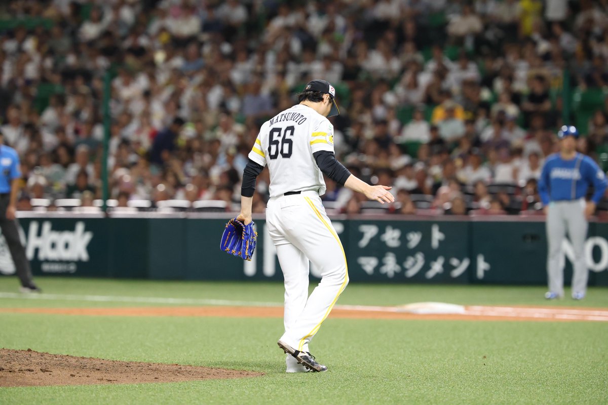 takafullc2's tweet photo. 【さす鷹】

松本裕樹投手が3者連続三振！

すべてストレートで見逃し三振に斬りました！

今季最速タイの157キロもマーク🔥

photo by Kazutaka Kuriki📷 https://t.co/UtTowz7lGs