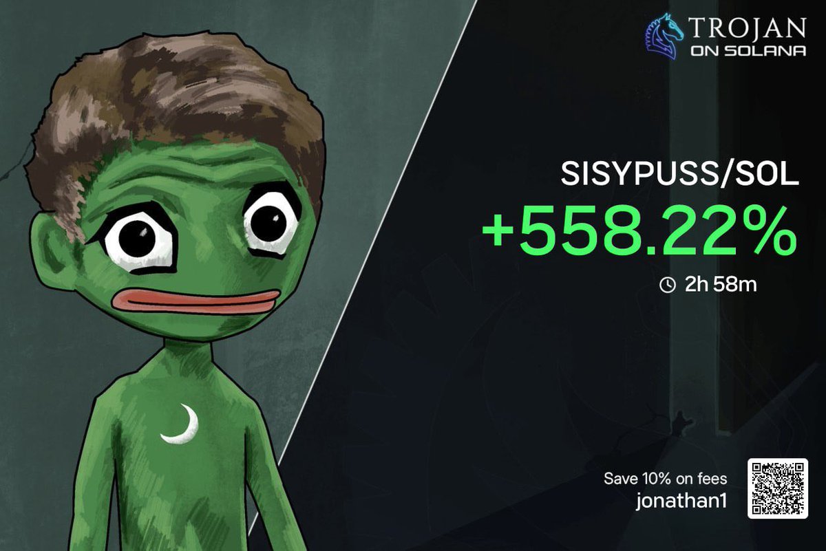 based_sparrow's tweet photo. SISYPUSS/SOL was the definition of spot the narrative early.

+241% → +475% → +558% in under 3 hours.

The trenches are printing for those who know what to look for.

No chasing green candles.
No emotional entries.
Just early conviction + execution.

558% on a meme is not luck when you’re positioned before the crowd arrives.

The next runner is loading 👀Dm:@Alphaprintz to join LFG 

#Solana #Memecoin #Crypto #PNL #SOL #Trojan