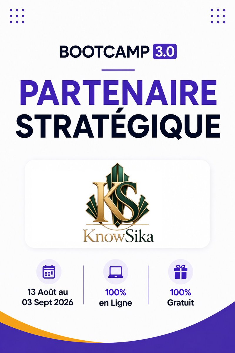 IvoireCrypto's tweet photo. 🤝 Bienvenue à KnowSika !
Nous sommes fiers d'annoncer KnowSika, plateforme de formation dans le numérique, comme partenaire stratégique du #BootCamp30.
🎓 Ensemble, nous formons les talents de demain en #Blockchain, #Crypto et #Web3.
✅ Gratuit 💻 En ligne 📅 Dès le 13 août https://t.co/2yC6ck52mj