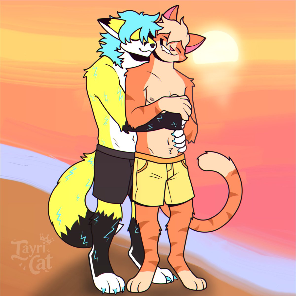 Foxas_Fox's tweet photo. Artista: @TayriCat muchas gracias 🦊💛🧡😺

Fursonas: @Foxas_Fox y @TayriCat 

#furry #furryart #furrylove #furrybf https://t.co/a72KzyagyQ