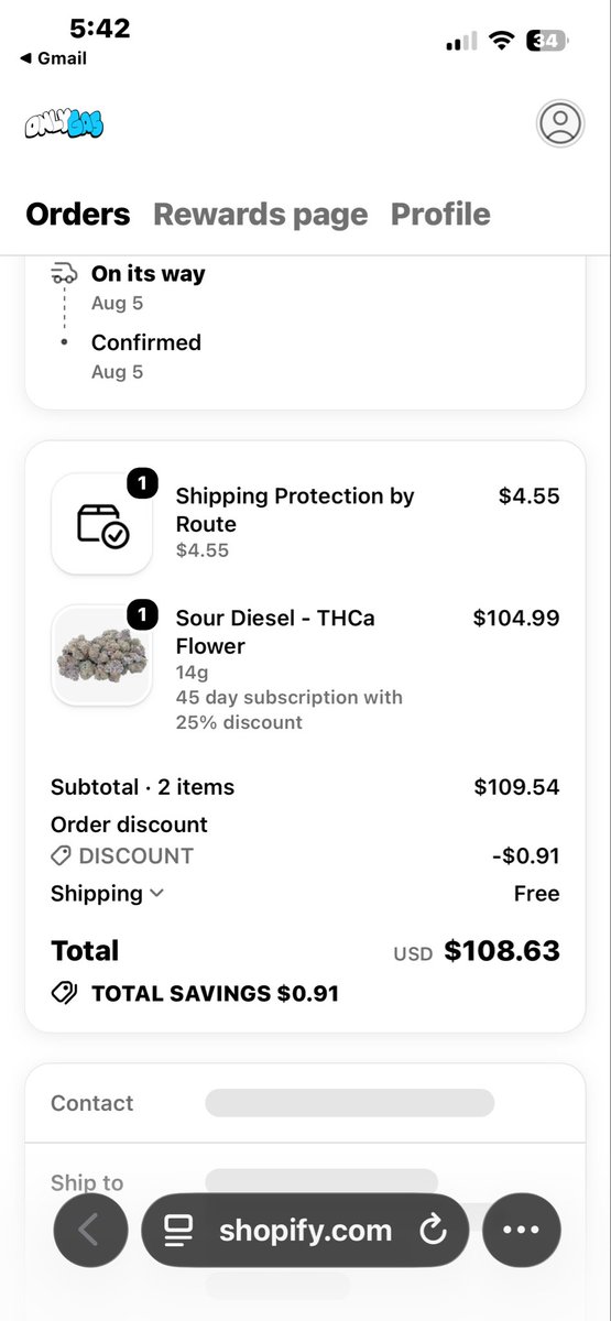 PerkulesThePoet's tweet photo. Yo @TheGBLN big fan for a while subbed on YT and recently saw the video you posted last week and ordered from OnlyGas to give it a shot if it’ll be something I use every reup over dispensary rn and I used the 25% discount and it didn’t take 25% but only .91 cent https://t.co/9mbLVXB4eL