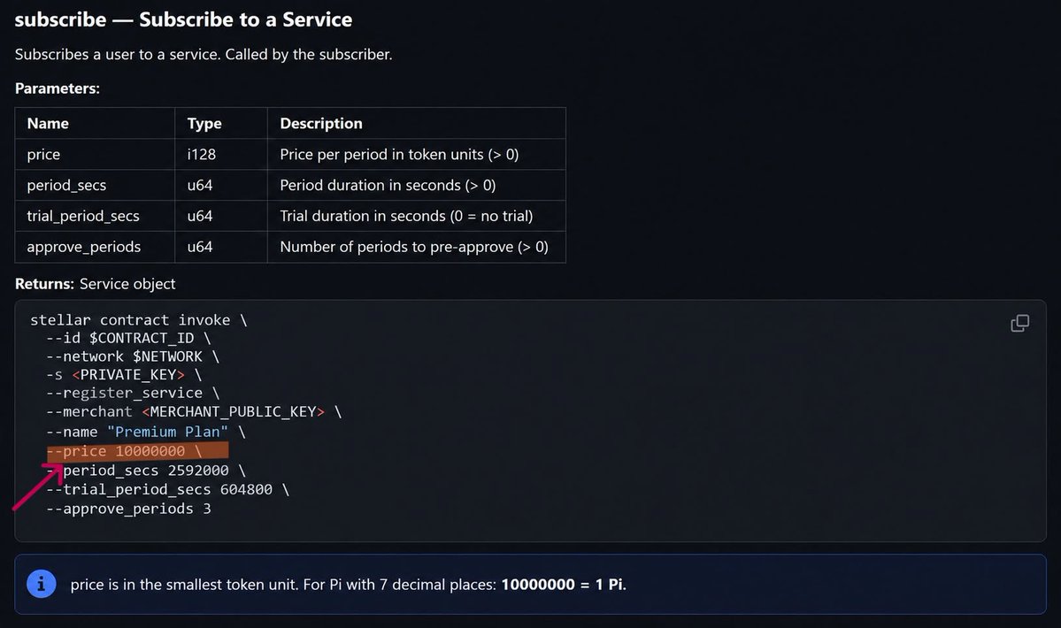 thanhtin_pi's tweet photo. Mọi người cứ hay bị hiểu lầm đơn vị của pi 7 số thập phân

Trong reference implementation của PiRC2 Subscription Contract : 10,000,000 đơn vị = 1 Pi.
- Nó cũng giống như 
btc : 100,000,000 satoshi = 1 BTC
Ethereum:
1,000,000,000,000,000,000 wei = 1 ETH https://t.co/eGsm1pBfp1