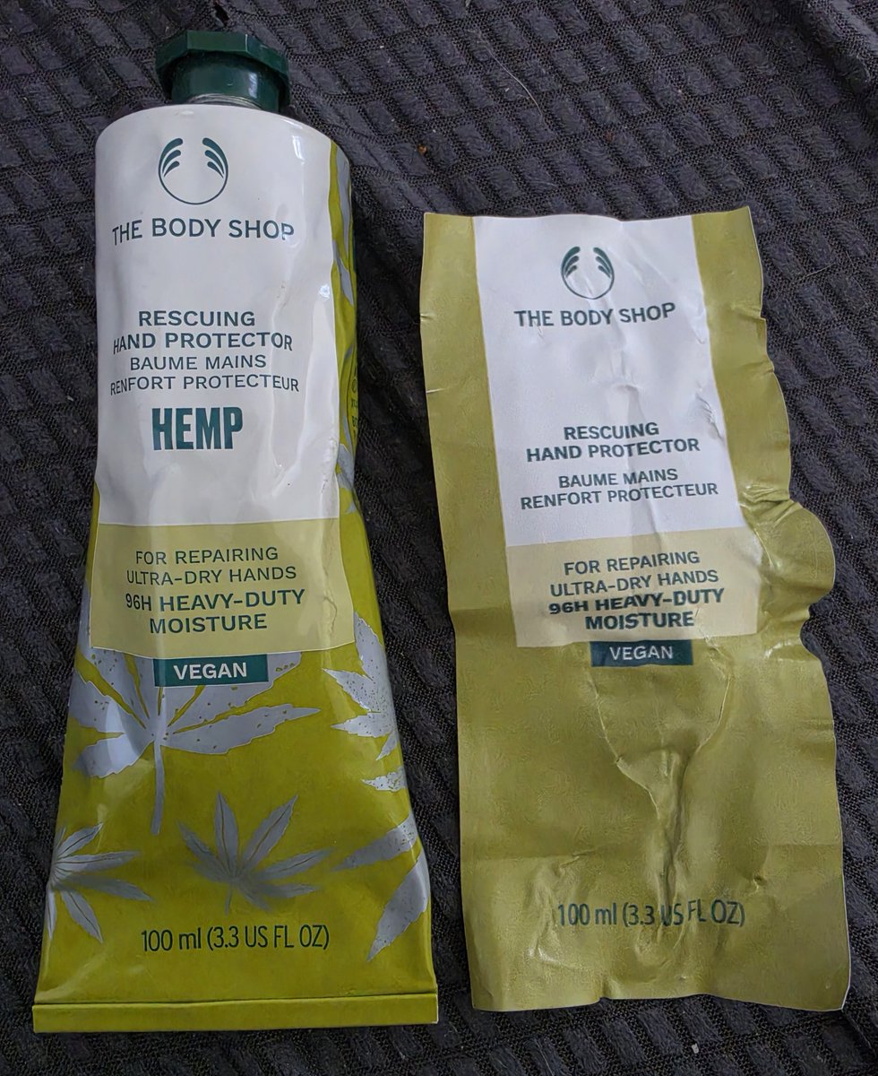 CharlieWafflees's tweet photo. #TheBodyShop koji za srpsko tržište prelepljuje etikete na kremi za ruke, da se slučajno ne vidi da piše HEMP (konoplja), ne daj Bože neko da prepozna siluetu biljke na ambalaži... https://t.co/bzns8m5iZ4