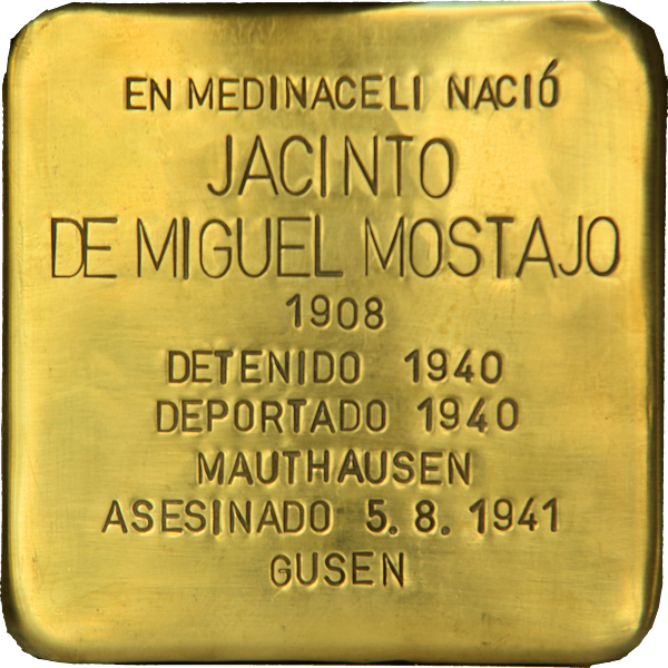 IStolpersteine's tweet photo. #OTD hace 85 años fue asesinado en el campo de concentración de Gusen

JACINTO DE MIGUEL MOSTAJO
🔻 #deportado, de Medinaceli.

Uno de los 🟨 #Stolpersteine instalados en una emblemática plaza de la ciudad de Soria (*) le recuerda.

"Una piedra, un nombre, una persona" https://t.co/07Xj3MQh1v