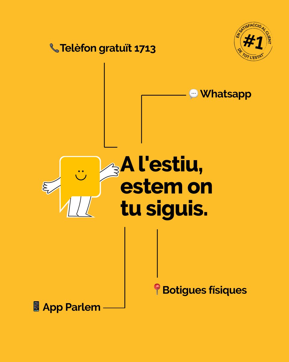 Parlem's tweet photo. Que res t'aturi aquest estiu! ☀️ A Parlem sabem que les teves vacances són per desconnectar, però si ens necessites, estem a punt per ajudar-te. https://t.co/YVNUDQcUKc