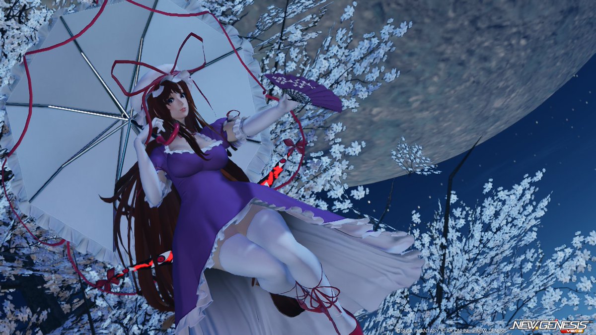 luka__DQX's tweet photo. NGS東方コラボ第二弾きたっ！
４人いたけど、八雲紫と西行寺幽々子の衣装セットGETしちゃった✨
新しいゆっくりマグも面白くていい感じ♪ https://t.co/uBXIIA8QaB