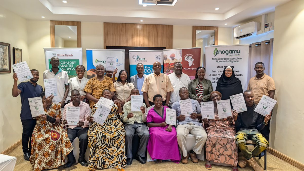 KulikaUganda's tweet photo. Recognizing excellence in organic agriculture! Green Shine Organic Farmers Association, Kaberamaido has been awarded a third-party certificate reinforcing quality standards, consumer trust, and sustainable food systems. https://t.co/dsy5F9XHdO