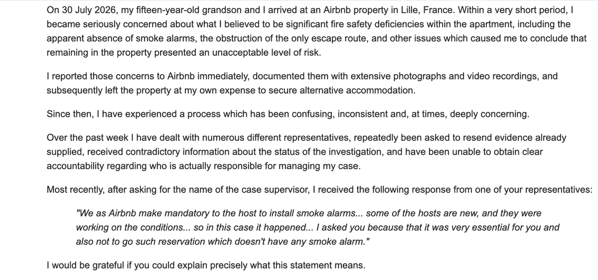 woodallthoughts's tweet photo. @AirbnbHelp please read and respond. I do not intend to allow this matter to rest and anyone who knows me will understand that public safety, the wellbeing of families and doing the right thing, is what I am about. https://t.co/KcYc5Gc9xm