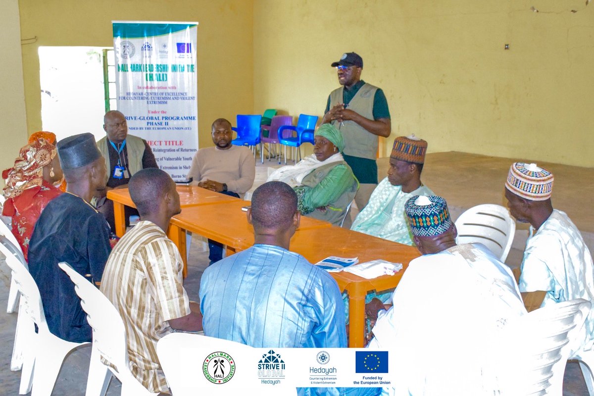 HallmarkLead's tweet photo. BUILDING RESILIENT COMMUNITIES IN BAMA, ONE CONVERSATION AT A TIME.
Our Local Peace Committee gathered, to champion conflict prevention in the room, the message was clear: community ownership is the key to sustainable peace. Supported by @EU_FPI
#EUForeignPolicy #Hedayah #HALI https://t.co/hL2a7fOOyb