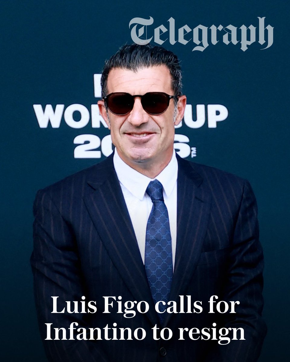 TeleFootball's tweet photo. Luis Figo has become the first big-name ex-footballer to call for Gianni Infantino to resign, branding his conduct the “lowest, most deceitful and cravenly self-interested behaviour I have ever witnessed”.

The Portugal legend, who was a candidate for the Fifa presidency in 2015 before withdrawing and later backing Infantino, accused the Swiss of a “litany of abuses” and the governing body of “mob-like behaviour” under his leadership, adding: “He has lied, deceived and tried to feather his own nest at the expense of the game.”

@ben_rumsby has more ⤵️
https://t.co/6qRxk9iTe4