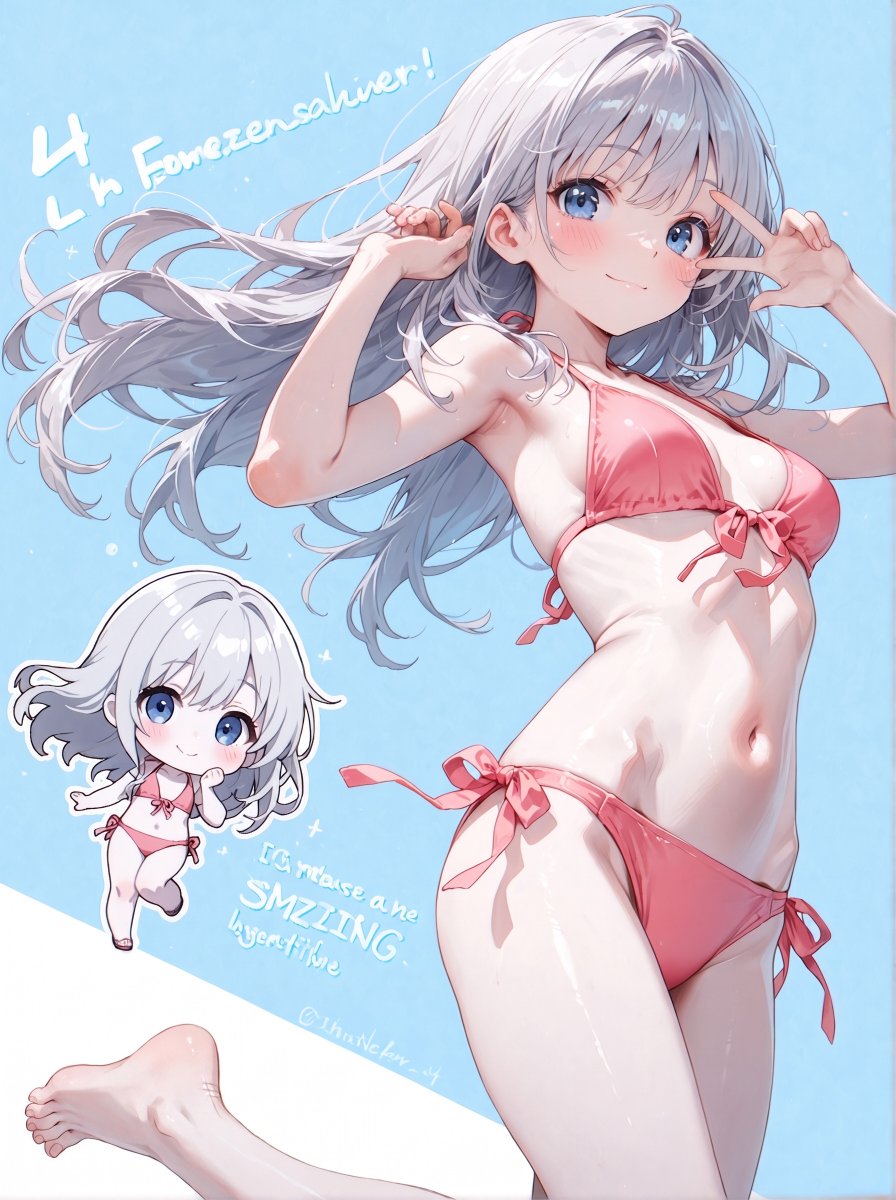 wackee_san_ai's tweet photo. ちび銀髪ちゃんとビキニ銀髪ちゃん🩷
SFW illustration
#AIイラスト https://t.co/nIPNiK9lHP