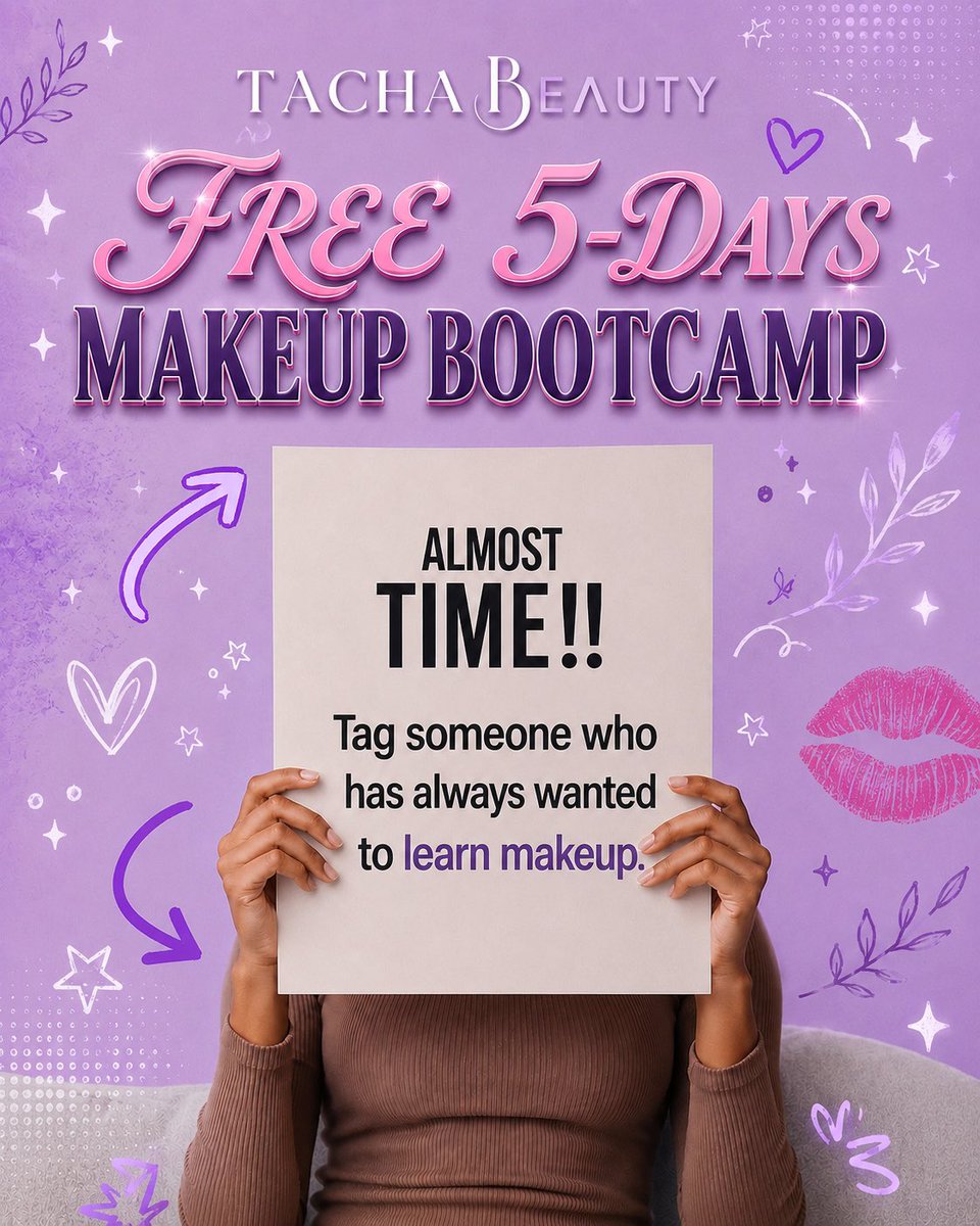 TachaBeautyHQ's tweet photo. ONE MORE DAY!!

Tomorrow, we kick off our FREE 5-Days Makeup Bootcamp!! Are you ready?  💃

Drop a 💄 in the comments if we’ll see you there!!
-
-
#tachabeautyhq #makeupbootcamp #makeup 
#beauty https://t.co/NhGjzIwShM