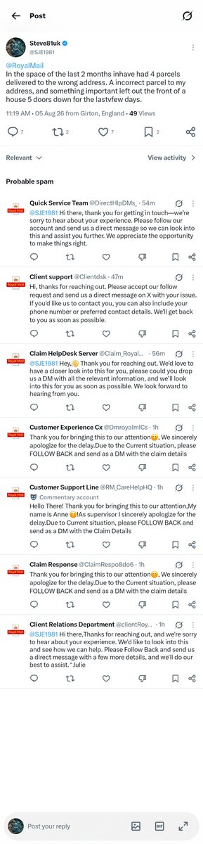 SJE1981's tweet photo. Absolutely hilarious, @X needs to stop scammers and bots pretending to be who they are not.
Luckily I can tell the difference!
#Scammers #ScamAware https://t.co/w8oIe2tOU1