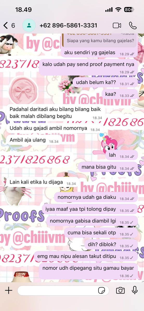 chiiivm's tweet photo. HELP RT!! waring buat para ba
hati hati plis sama nomor ini +62 896‑5861‑3331
089658613331
dia beli nokos wa gamau bayar😭 aku kasih pay akhir krna sebelumnya dia nokos fb tapi di pay makanya aku percaya,TAPII AKU GA CEK NO NYA DI GTC kalo dia nih nipu😭 #penipu #help #rt https://t.co/X8ZmFgHkjc