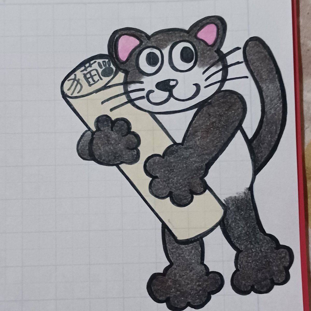 tonisuberi's tweet photo. 今はオリジナルを沢山、作れる　#イラスト　#色鉛筆　#猫　#ハンコの日 https://t.co/F6qsYE9dtc