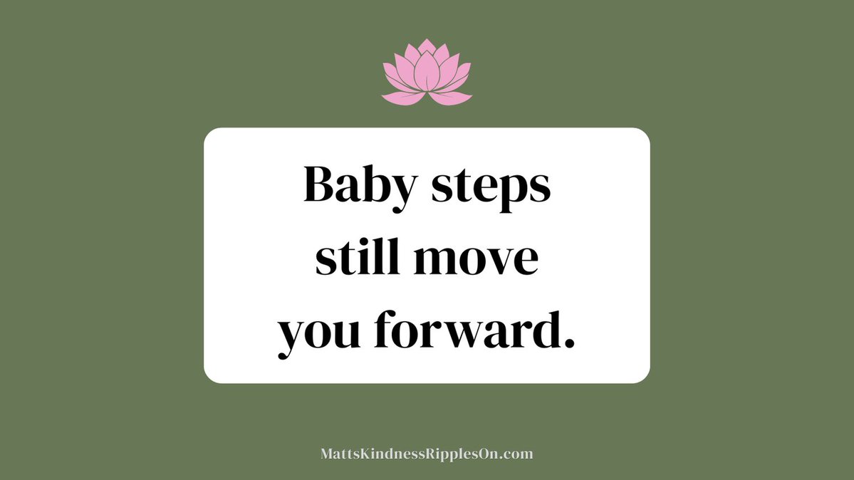 MattsKindness's tweet photo. Progress isn't measured by the size of the stepโit's measured by the courage to keep moving. Every small step today brings you closer to where you want to be tomorrow.
#KeepGoing #OneStepAtATime #ProgressNotPerfection #SmallStepsBigChanges #ChooseHope #KindnessRipplesOn https://t.co/lUjwg4pFw9