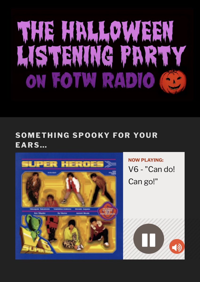 e6_osanm's tweet photo. 🎃🇦🇺#Halloweenradio @fotwradio
#嵐海外ラジオオンエア #ARASHI
2026/8/5 #OAリスト 嵐編②🧑🏻‍🍳

君のうた（💚
*V6 - "Can do! Can go!"（※💚💜
彼方へ

#嵐を世界に連れて行こう
@arashi5official https://t.co/qEWoFcZjMC