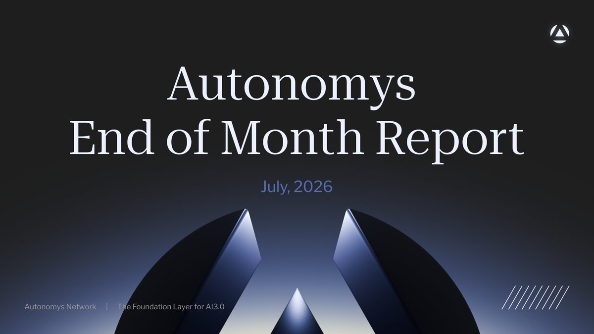 AutonomysNet's tweet photo. July End-of-Month Report Now Live 📊

July moved on several fronts at once:
☑️ The storage-first refresh went live, making permanent storage easier to find and use
☑️ @SubspaceFDN's Guardians of Growth continued its daily boosted staking rewards of 20,500 AI3
☑️ Engineering kept pushing on plotting and protocol
➕ More

Read the full report👇
https://t.co/MrmJF8fc1Y