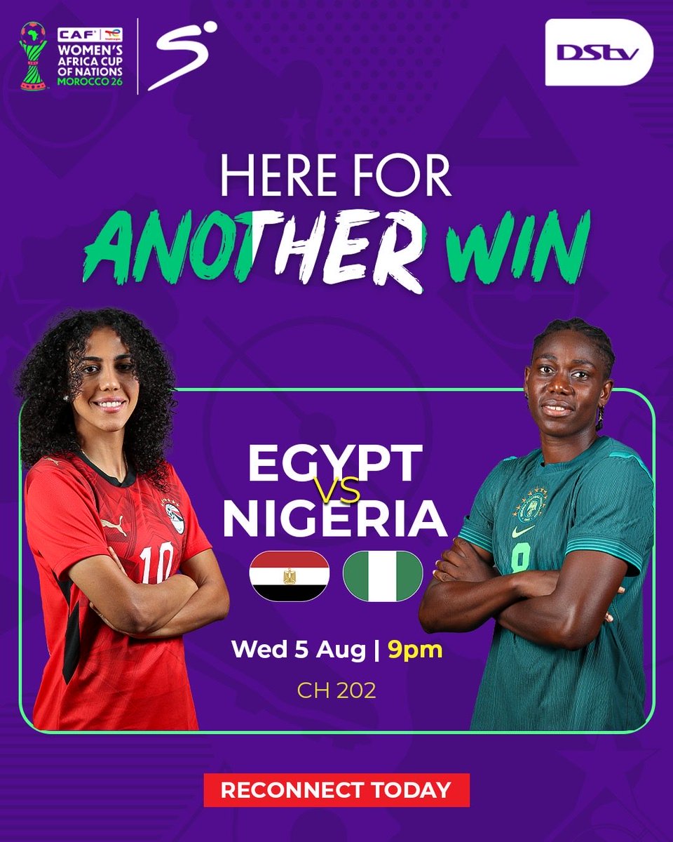 DStvNg's tweet photo. We are here for another win because Naija no dey carry last🇳🇬. The Super Falcons go again tonight, catch it all on DStv.📺
#HereForHer https://t.co/5IjtbKhpWb
