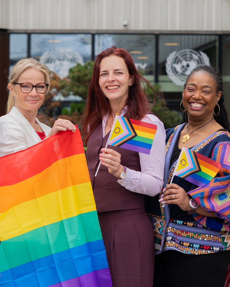 KoneSonja's tweet photo. This week, I joined colleagues from across UN City to raise the #Pride flag.

It was a meaningful expression of solidarity &amp; our shared UN values. We give it meaning through the workplace we build every day: one where everyone feels safe, respected and valued for who they are. https://t.co/4cxMeESAyR