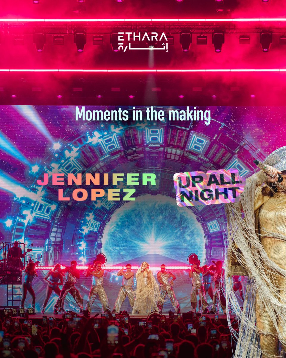 EtharaLive's tweet photo. Last year, we welcomed over 15,000 fans to Etihad Arena for Jennifer Lopez's Up All Night Live in 2025 Tour. We led every stage of the event's delivery, including the planning, promotion, set-up and execution, as well as bringing the artist to the UAE capital. https://t.co/YNcYjrm1Mu