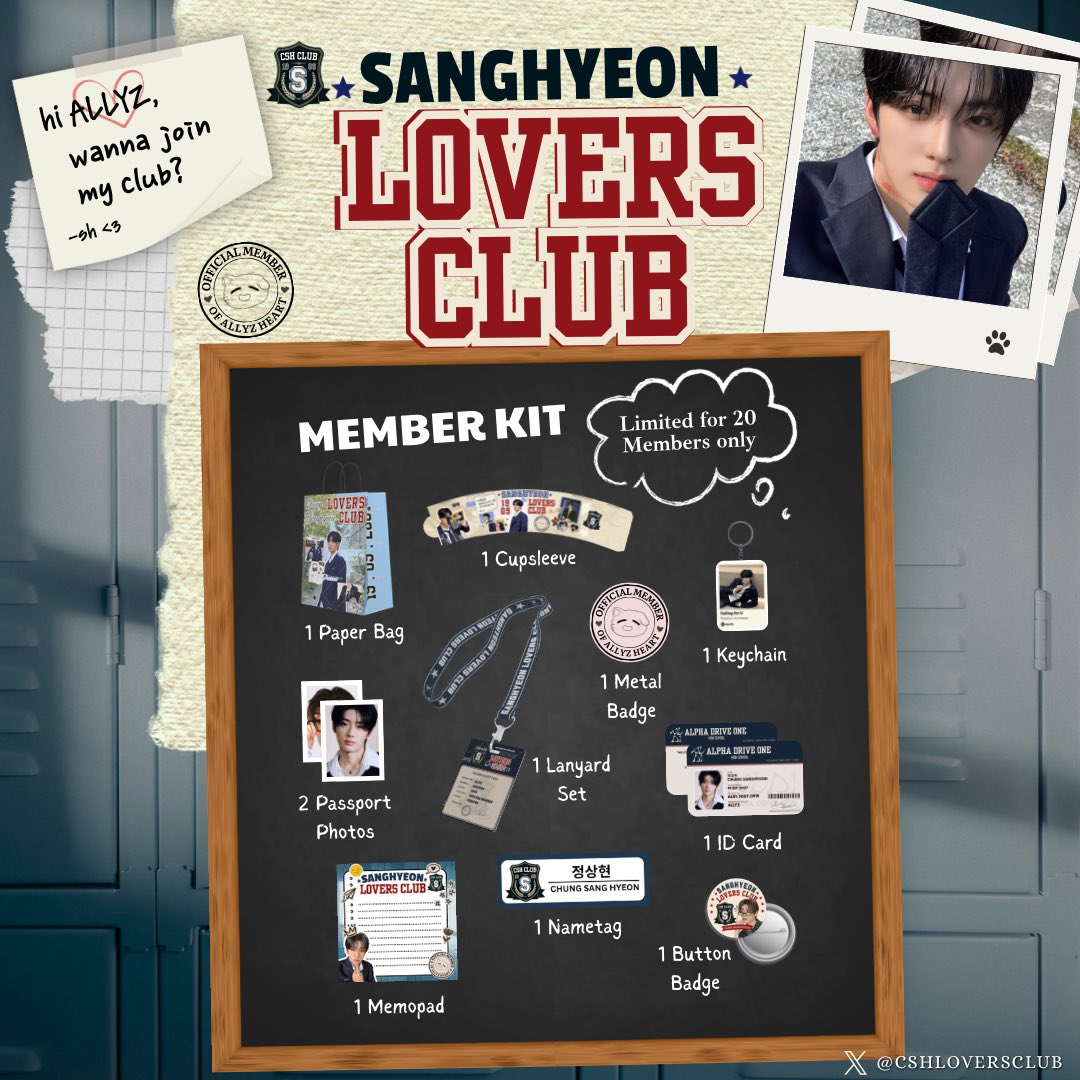 cshloversclub's tweet photo. 📚💌 SANGHYEON LOVERS CLUB RSVP 💌📚

Dear Allyz, 

Attendance for SANGHYEON LOVERS CLUB is now open!

💌 RVSP : https://t.co/UiBFFIAV8r 

💌 DONATION KITS : https://t.co/UiBFFIAV8r 

Class won’t be complete without you. See you at the Sanghyeon Lovers Club! 📚🤍 https://t.co/oL6molGnP4
