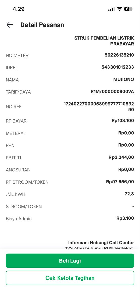 IhsanVoc's tweet photo. @dindxfebrixni @tokopedia Sama juga ini knapa nomor token ny ga ad ya? @tokopedia https://t.co/BV3Y0ep8Oz