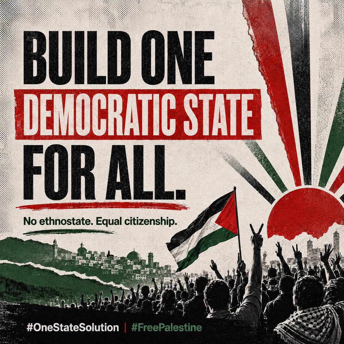 LewseyAaron's tweet photo. Israel has no sacred right to preserve apartheid, occupation or Jewish supremacy.

Dismantle the Zionist regime. Guarantee return, restitution and equal citizenship. Build one democratic state for all.

No ethnostate. No apartheid.

#OneStateSolution #FreePalestine https://t.co/OGsAowLlwH