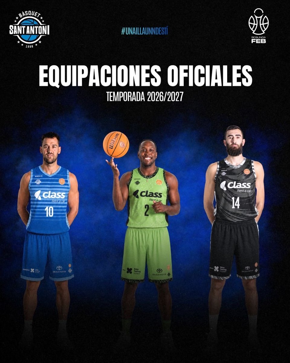 CBSantAntoni's tweet photo. 🌟 ELS NOSTRES COLORS. LA NOSTRA HISTÒRIA. 

Hay camisetas que se visten. Y hay camisetas que representan un territorio, una afición y una forma de entender el baloncesto. Las equipaciones de la temporada 2026/27 nacen con un propósito: llevar la esencia de Ibiza allí donde juguemos. 

🔵 Horizonte Retro recupera la magia de nuestras puestas de sol, reinterpretando sus colores y formas en un diseño con inspiración clásica. 

🟢 La Isla pone el foco en el territorio que defendemos. Sus líneas topográficas convierten el relieve de Ibiza en una equipación que habla de pertenencia e identidad. 

⚫ Olas toma como inspiración el Mediterráneo. Sus trazos reflejan el movimiento del mar que rodea nuestra isla, transmitiendo fuerza, carácter y personalidad. 

Tres diseños diferentes, unidos por una misma idea: que cada vez que salgamos a la pista, llevemos con nosotros un pedazo de nuestra casa. Estas equipaciones hablan de quiénes somos y de dónde venimos. Jugamos por nuestra isla, por nuestra gente y por todos los que llenan Siroko Sa Pedrera. 

💙 Guardau bé aquestes samarretes. Ens espera una temporada plena d’emocions. Ens veiem a casa, ens veiem a Siroko Sa Pedrera.

#Classrentacaribiza
#OrgullDeClub
#UnaIslaEnLaGrada
#UnaIllaUnDestí