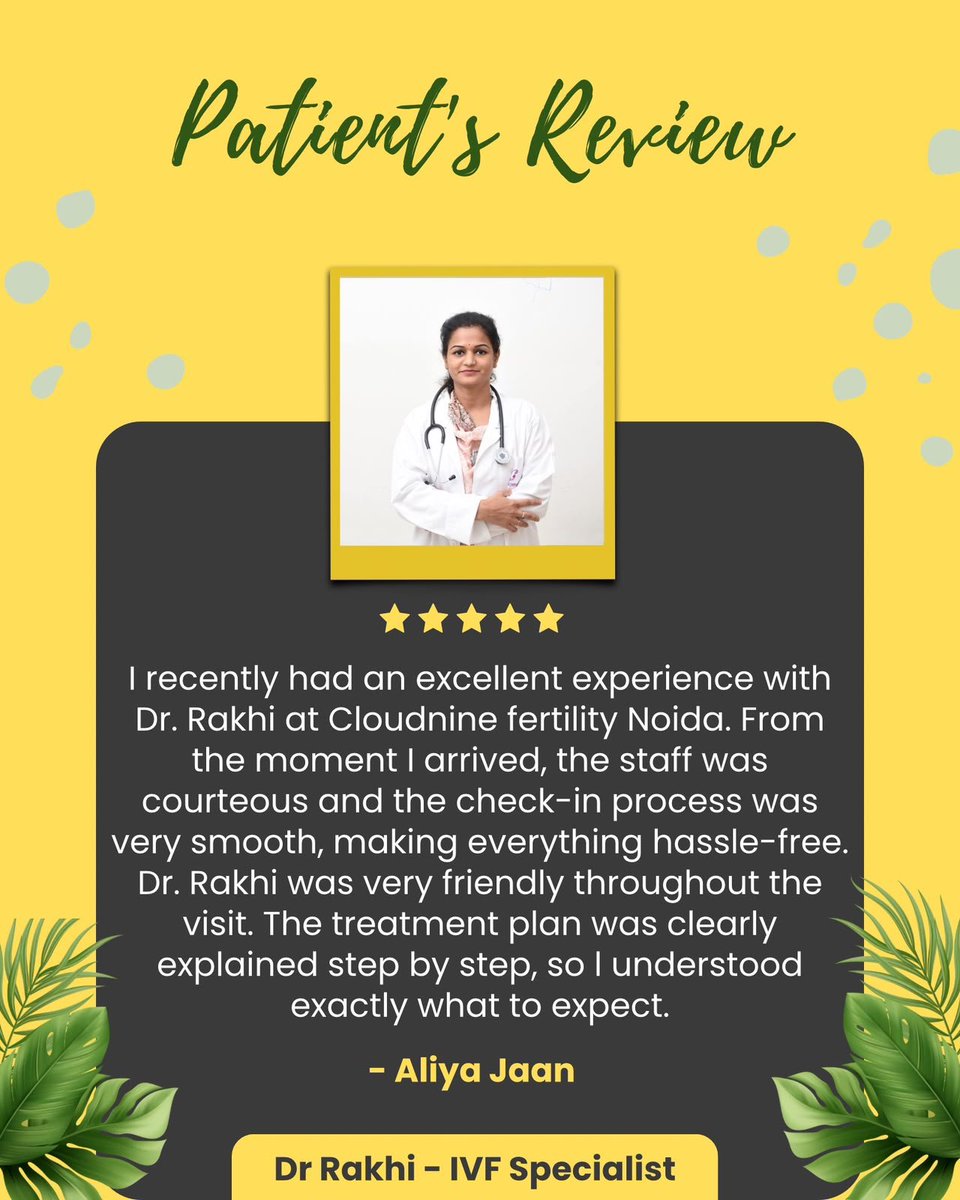 DrRakhiIVFNoida's tweet photo. Thank you for your kind words and heartfelt feedback. Supporting couples and families on their fertility journey is the most fulfilling part of my work. Your trust inspires me to continue providing compassionate, evidence-based fertility care & advanced IVF treatment.
#IVFDoctor https://t.co/96mUzQPQOZ