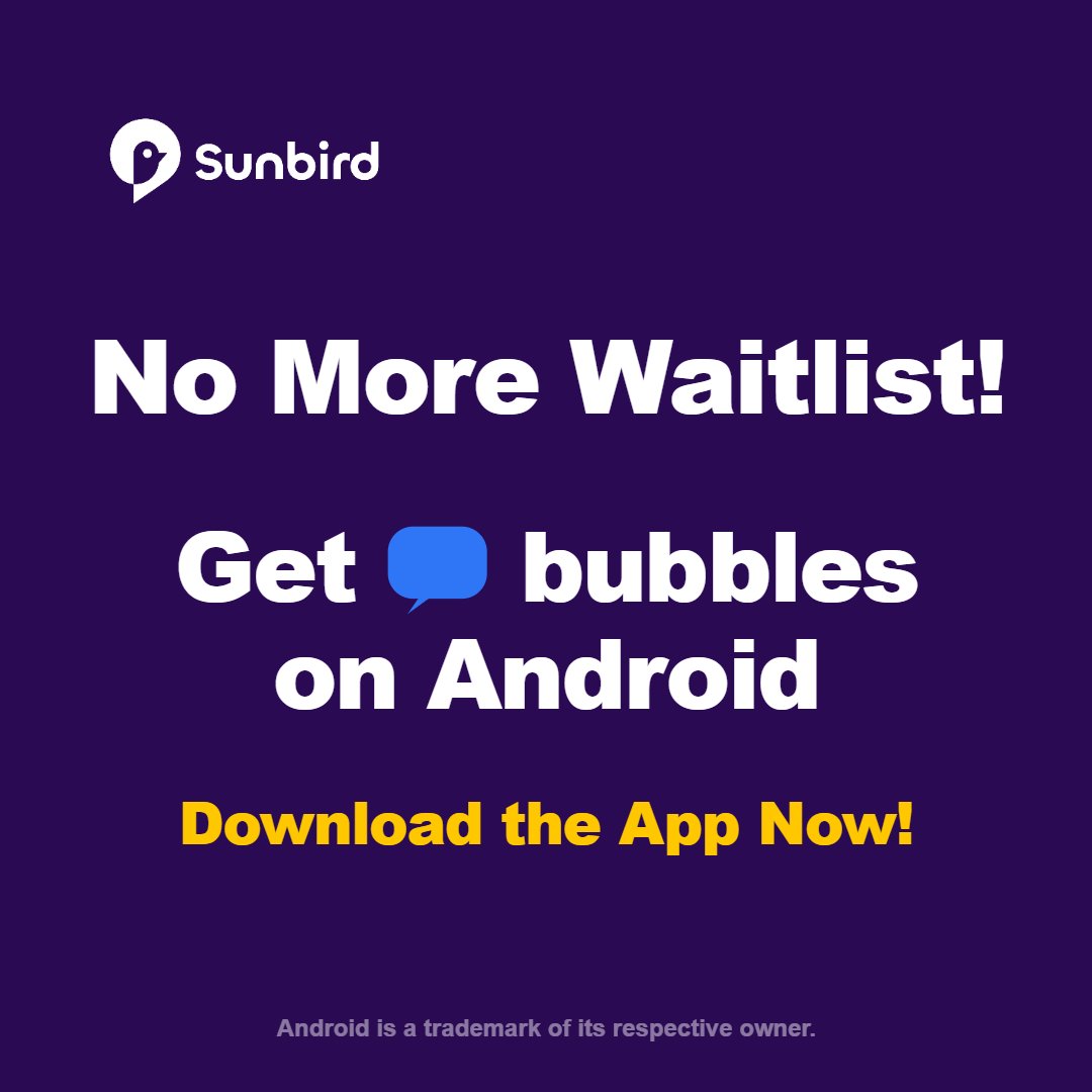 sunbirdapp's tweet photo. it's here. iMessage on Android, open to everyone.  https://t.co/hbpclncfTd https://t.co/zDLIXS5RRk