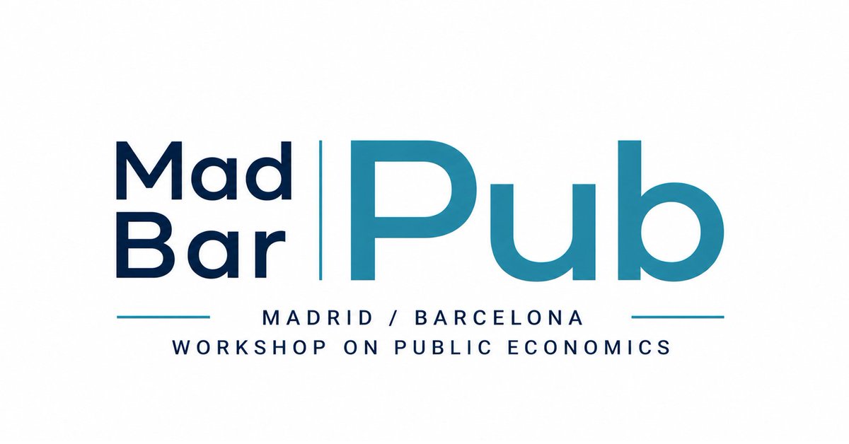 FundacioIEB's tweet photo. Madrid–Barcelona Workshop on #PublicEconomics.

Iniciative to foster research in Public Economics in Spain.

📅 Augus 31, 2026
📍 Edifici Històric, UB

Keynote speakers:
🗣️ Katarzyna Bilicka (@KatarzynaBilic1)
🗣️ David Seim (@SU_Economics)

ℹ️ https://t.co/QxiIRKmCp2 https://t.co/Efs2E9ZyTz