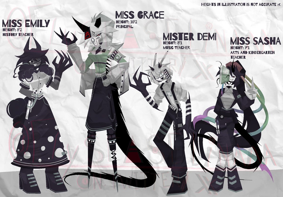 ElyseaSelinaaa's tweet photo. 5-8/21?
yaaay the teachers! And ofcourse, y'all's favorite monster, Alice!
Yeah I kinda wanted this to be only teachers and Alice to be in a separate post but that'd be boring soo here :3
Next post will probably be OCs now
Anyways there's alt :b
#fpe #fpeau #fpeeldritch https://t.co/M3d9Tn3VUL