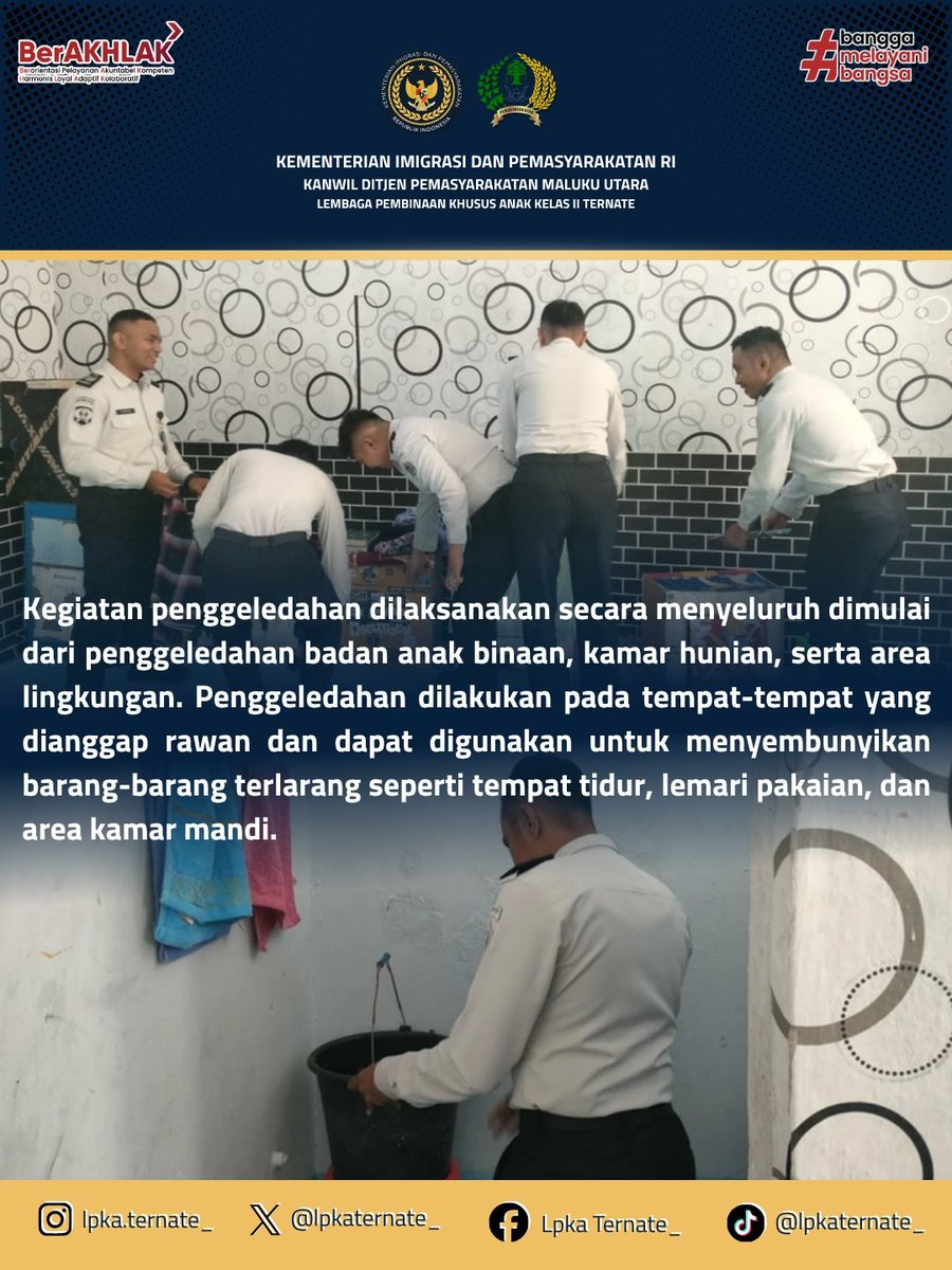lpkaternate_'s tweet photo. DETEKSI DINI GANGGUAN KEAMANAN DAN KETERTIBAN LPKA TERNATE LAKSANAKAN PENGGELEDAHAN BERKALA

Baca Selengkapnya di:
https://t.co/v7nKfs6iNz https://t.co/gnK6SCtr9e