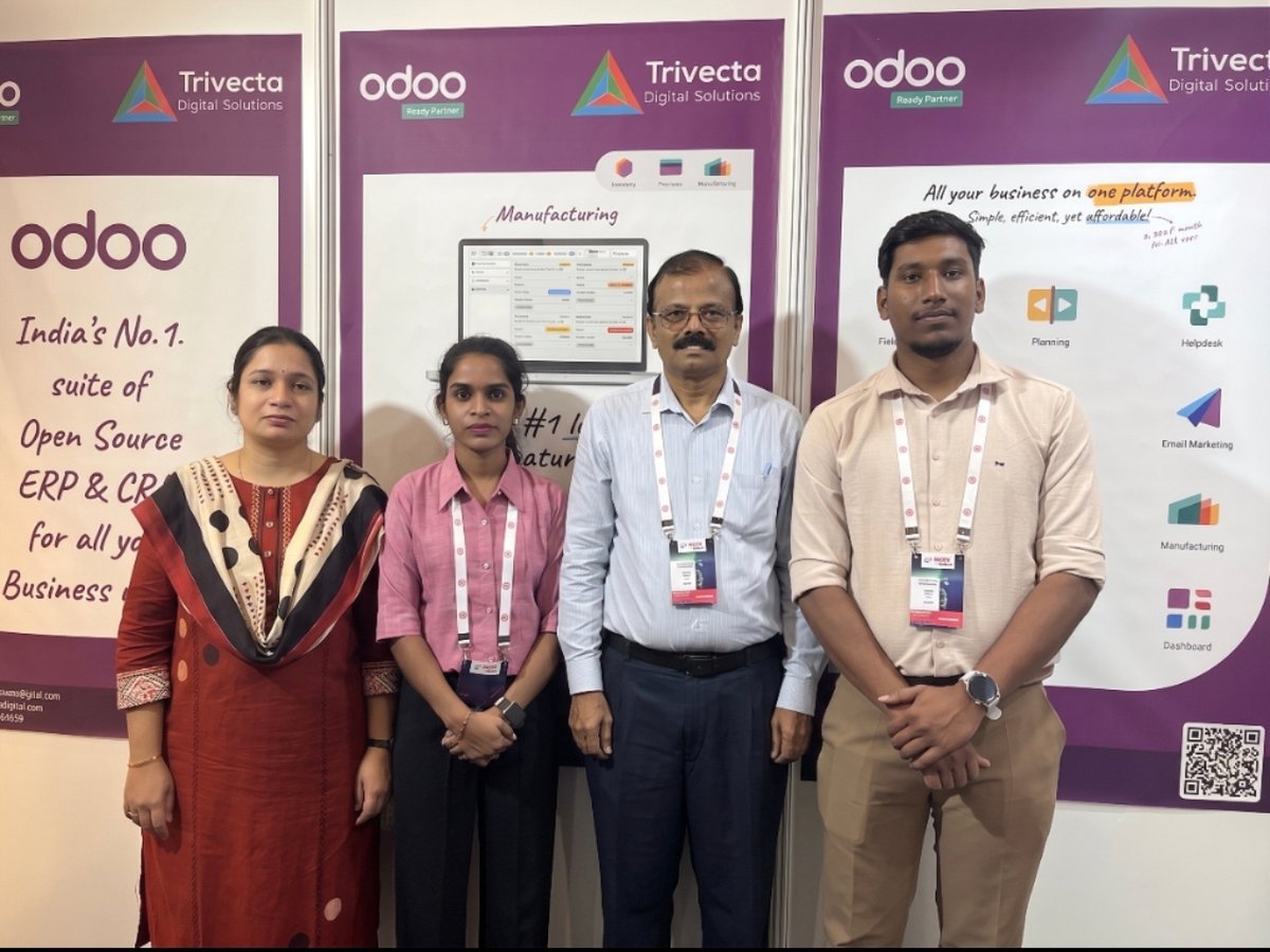 TrivectaDigital's tweet photo. Great conversations, valuable connections, and inspiring moments at TiE Shift 2026. Proud to represent Trivecta Digital as an @Odoo  Ready Partner. Thank you to everyone who visited our stall!

Looking forward to connect!

#TiEShift2026 #TrivectaDigital #Odoo #OdooReadyPartner https://t.co/PFxW1rjVoJ