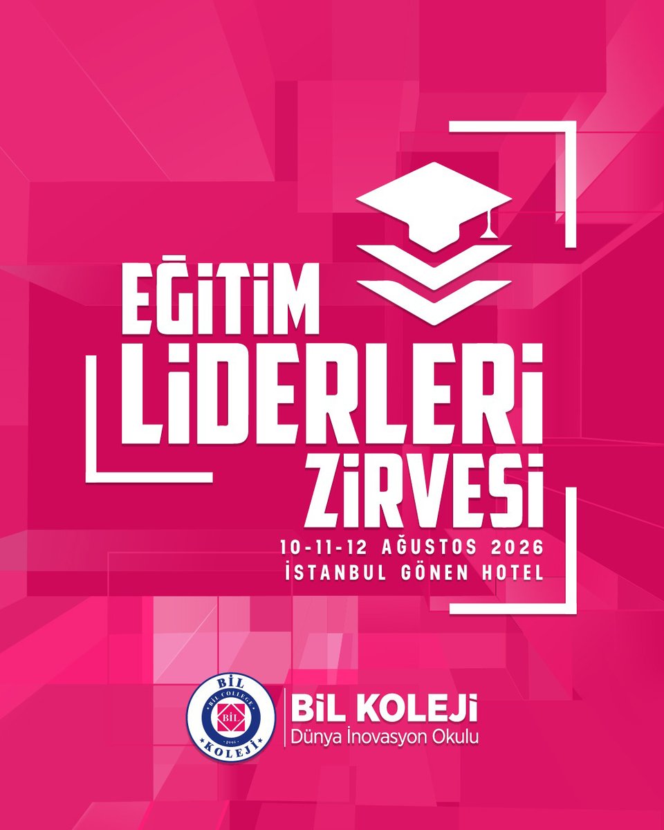 bilkolejleri's tweet photo. 2026–2027 Eğitim-Öğretim Yılına yalnızca yeni hedeflerle değil, eğitimin geleceğine yön verecek ortak bir vizyonla hazırlanıyoruz.

📅 10-11-12 Ağustos 2026
📍 Gönen Hotel

#EğitimLiderleriZirvesi https://t.co/ZMYAZwi28L