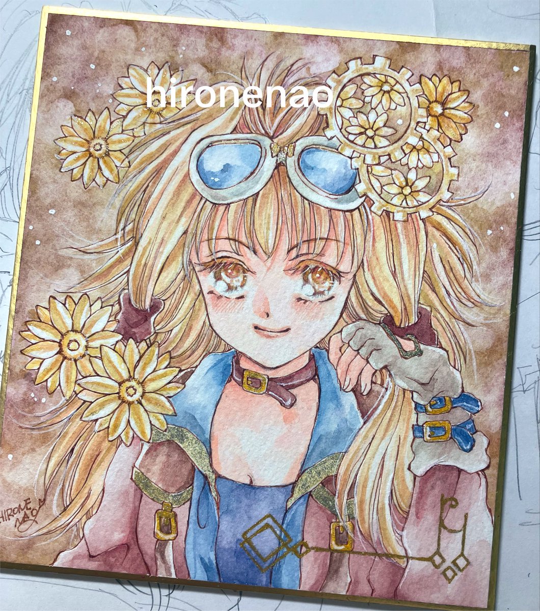 激レア　空中幼彩 ミニ色紙 ミニ色紙🌸完成 柄図入れて着地した(((っ・ω・)っ 納品お待ちください