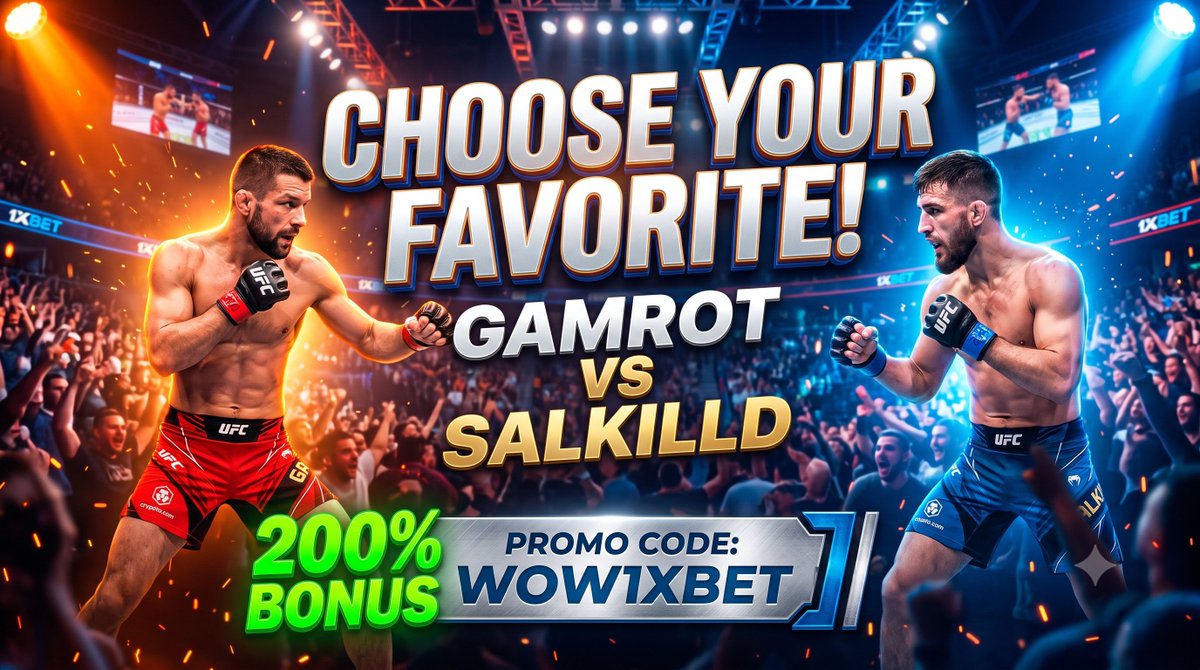maxcode1xbet's tweet photo. Gamrot vs Salkilld is set for Aug 8! 🥊 Who’s taking the win? Get ready for UFC action at https://t.co/r8B3ao8ABF &amp; claim a 200% bonus using 1xbet promo code 2026: WOW1XBET 🔥 Bet now! #1xbet #1xbetpromocode #1xbet2026 #ufc https://t.co/MSWkWpeMaF