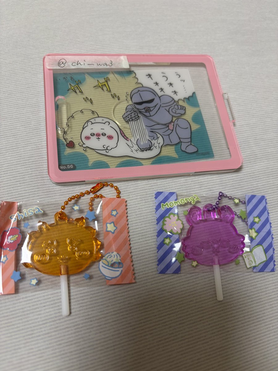 chi__wa3's tweet photo. 【交換】ちいかわ　キャンディチャームズ

【譲】
シーサー
モモンガ

【求】
ちいかわ>ハチワレ・古本屋

都内手渡し、または郵送での交換を希望しております。
検索からもお気軽にお声がけください。
※シーサーに関しては開封時より折れ曲がりがございます。 https://t.co/XsKvQWVGuW