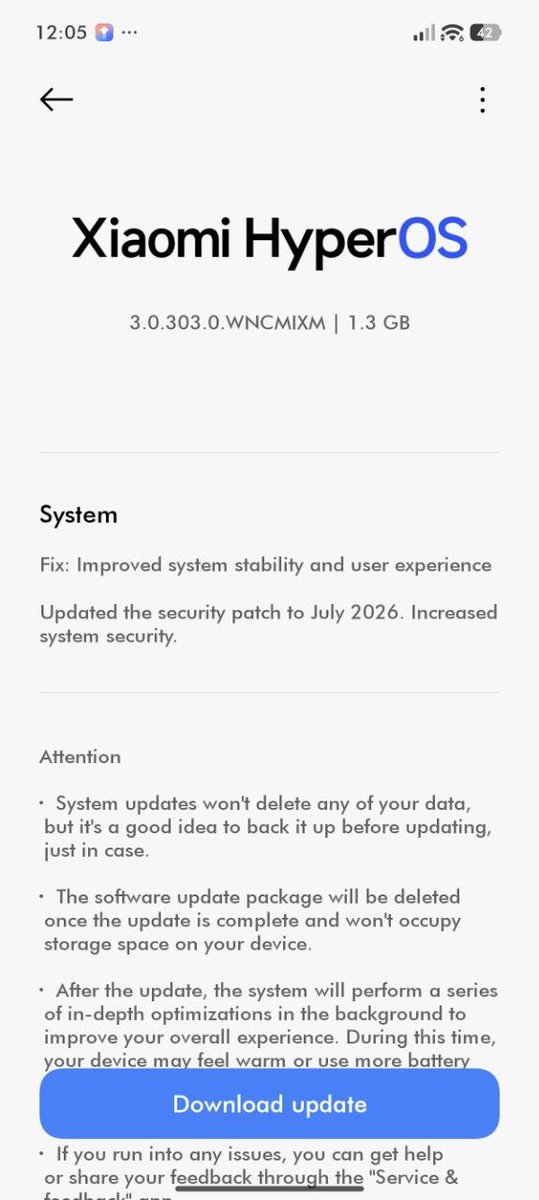 TECH__MUKUL's tweet photo. #Xiaomi14 #HyperOS3 #July 2026 Global Update Released For Beta Testers
๐ Version: OS3.0.303.0.WNCMIXM
๐ Update package size: 1.3GB
๐ฅ Download Link: https://t.co/ckfSxfJXQm https://t.co/gUWgkxO8Ub