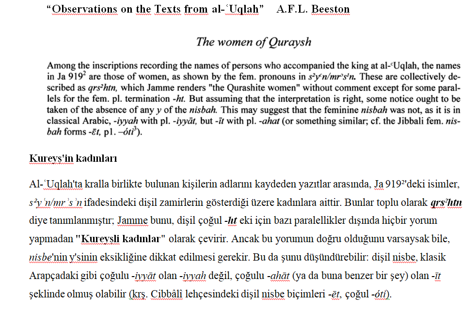 hakuin_zn's tweet photo. Habsal  KURAYŞUM (RES 4693) yazıtı ile aynı şehirde bulunmuş  diğer tartışmalı yazıt (RES 4862) Epigrafist A. Jamme tarafından KUREYŞLİ KADINLAR  olarak okunmuş.Bir ekin yazıtta olmayışı nedeniyle okunuş şüpheli bulunmuş ama yeni bir okuma da önerilmemiş.
https://t.co/b5AiRSJ1qr https://t.co/JNr9zTJnAg