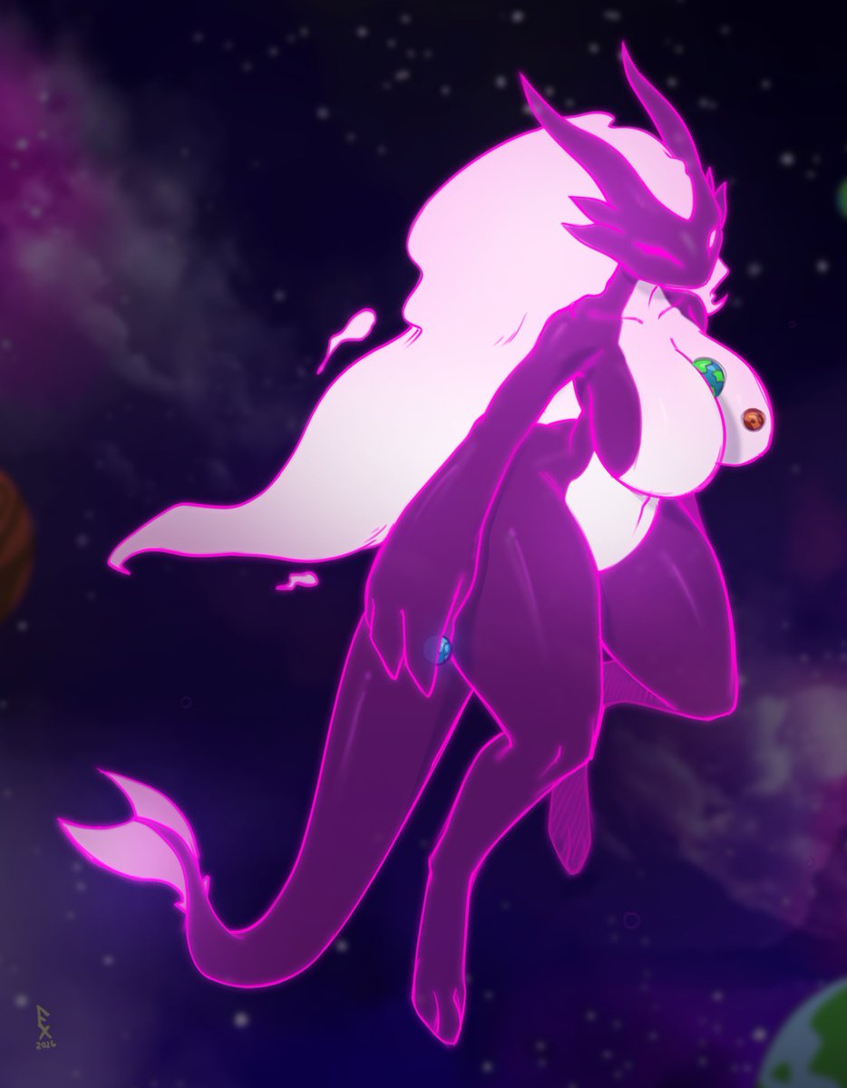 ExpanSyre's tweet photo. Commissioned by @LeafFutaLeafeon 

Cosmic space dragoness of Lust, Lilith seductively floating in space

#originalcharacter #lilith https://t.co/JR5JWo9h5g